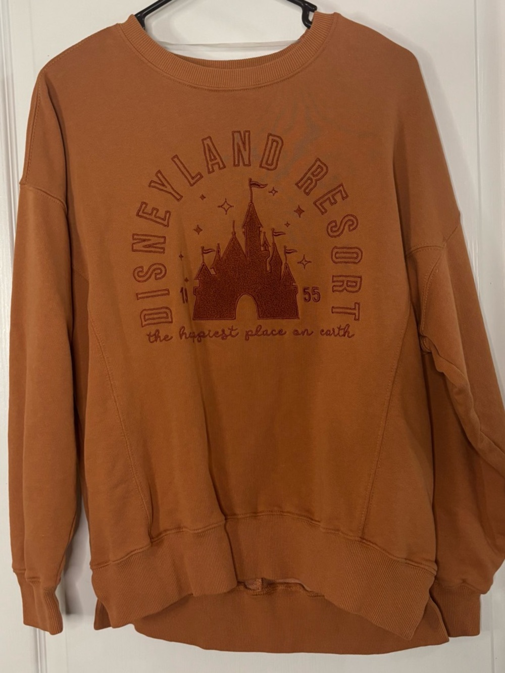 Disney Rust Orange Disneyland Tag Crewneck Sweatshirt